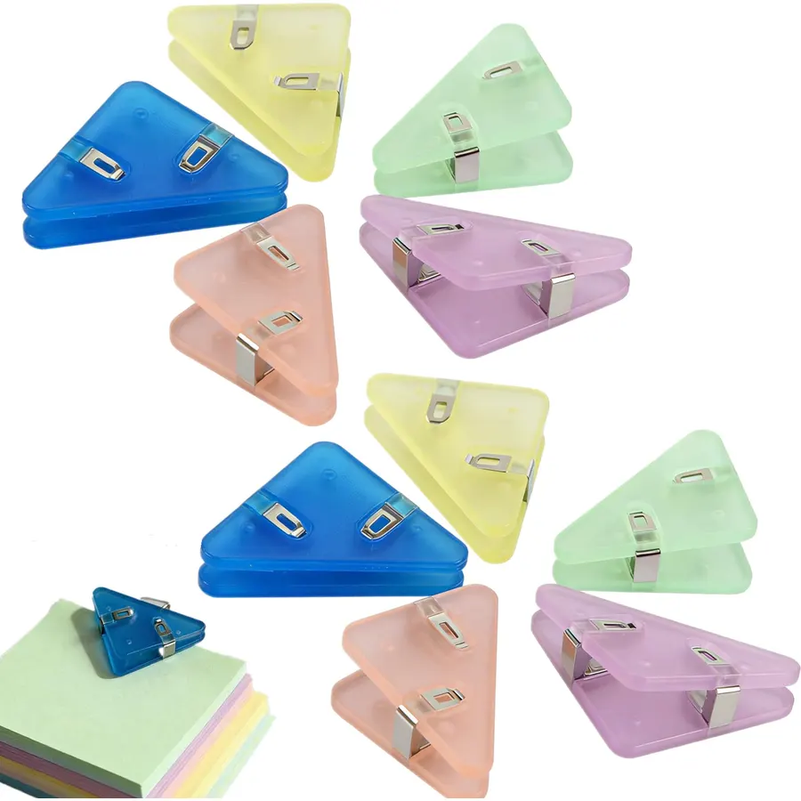 10 Pieces Corner Paper Clip Corner Paper Clamp Multi-Functional Paper Clamp Clip Office Supplies for Office Staff Teacher Prevent Book Corner Curling