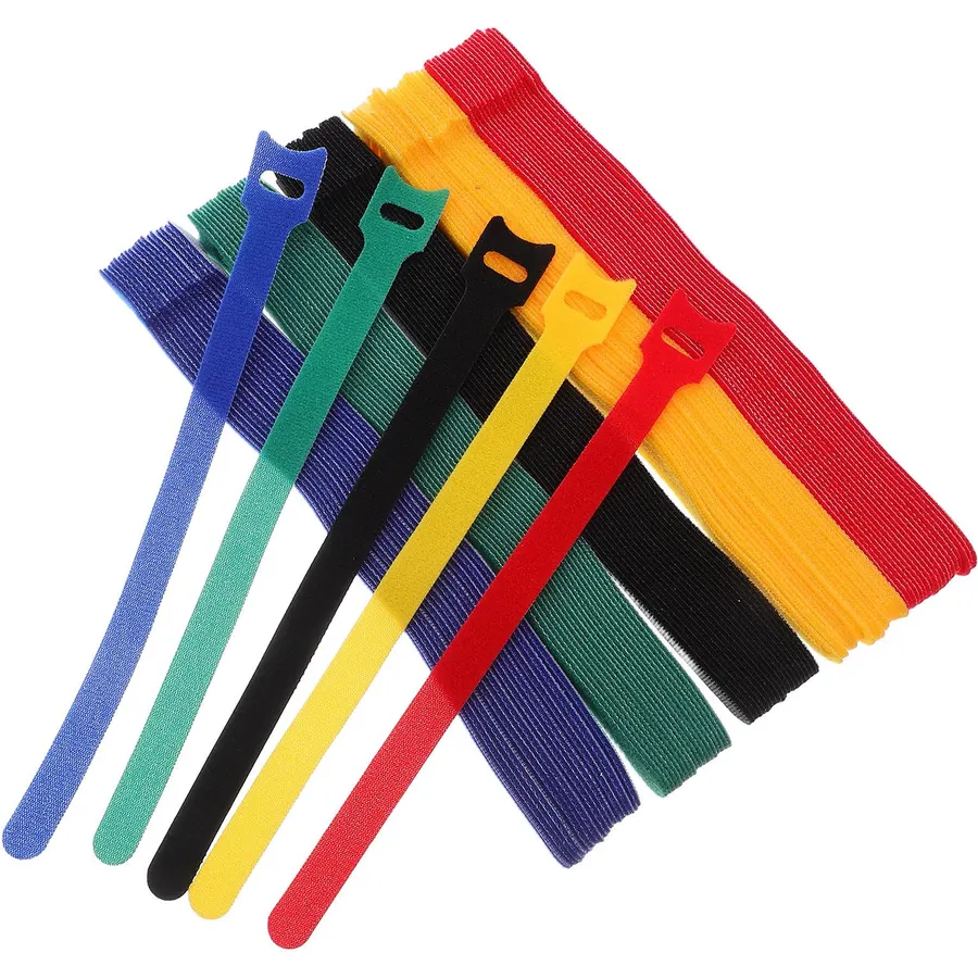 100pcs T Shape Cable Management Straps Hook and Loop Wire Ties