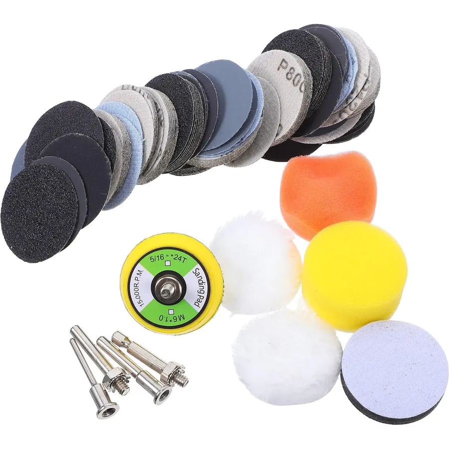 129pcs Inch Wet Dry Sanding Discs 60-10000 Grit Hook and Loop Set