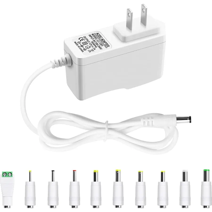 12V 1A Power Supply AC Adapter AC 100V-240V to DC 12V Power Cord 1Amp 4.9FT