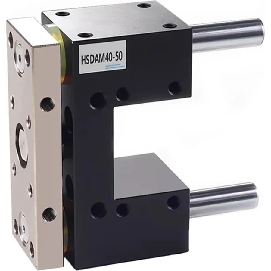 1pcs SDA Pneumatic Cylinder Guide Bracket HSDAM Series 32/40/50/63 Three-axis Three Bar Fixed Frame Telescopic Rod Accessories(HSDAM Bore 50mm,Within Stroke 150mm)