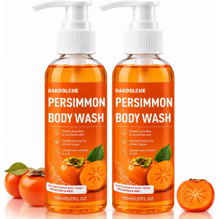 2 Pcs Persimmon Body Wash for Old People Smell