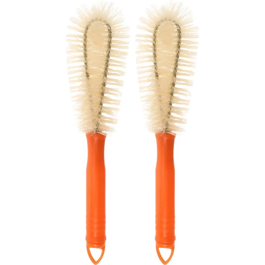 2pcs Car Rim Cleaning Brush, Flexible PVC Bristles for Wheel Crevices