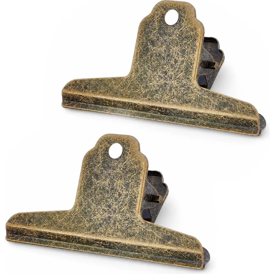2PCS Metal Bulldog Clips Large 4 Inch Antique Bronze