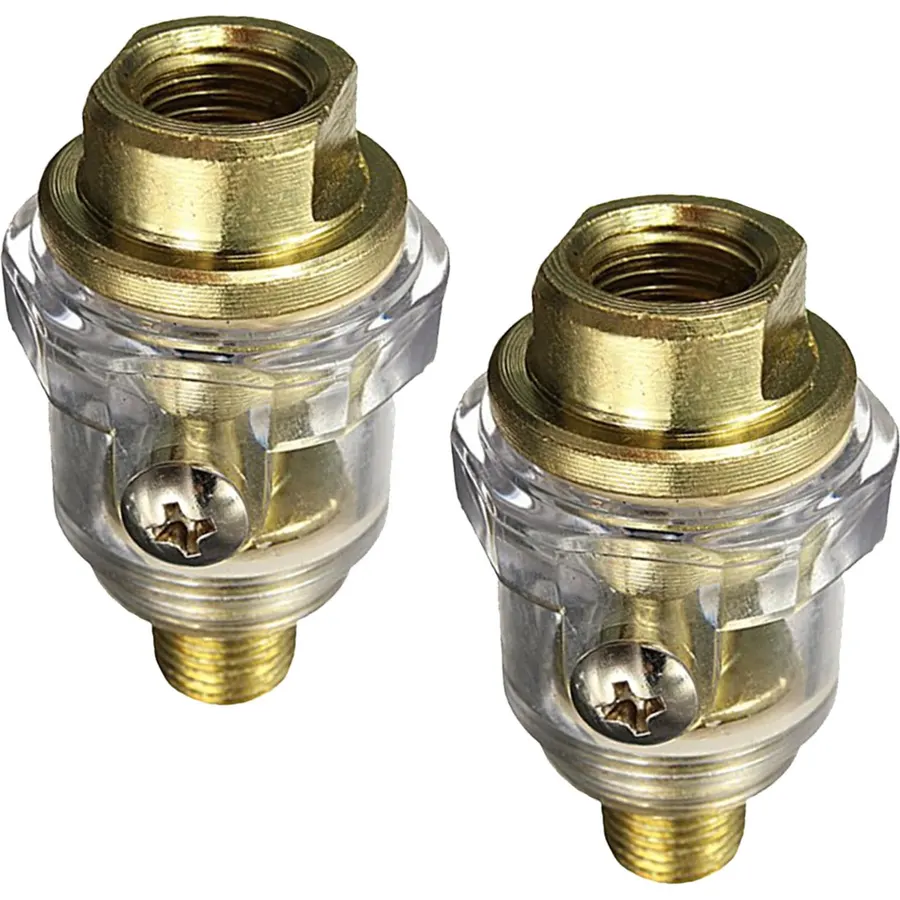 2pcs Mini In-line Oiler 1/4 Inch Aluminum Pneumatic Air Tool Accessory