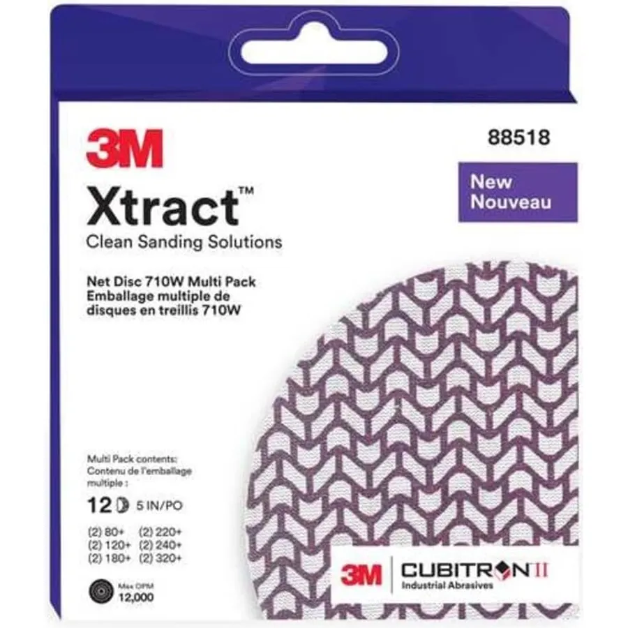 3M Xtract Cubitron II Net Disc, 710W, Multi-Grade, 5 in x NH, Die 500X