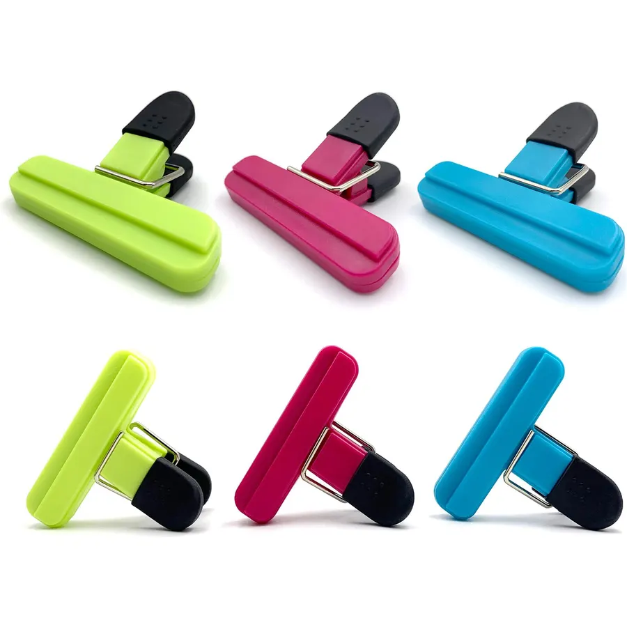 6-Pack Heavy Duty Chip Bag Clips – Strong Seal Plastic Food Clips for Kitchen Storage, Assorted Colors (3 Colors, 6 PCS)