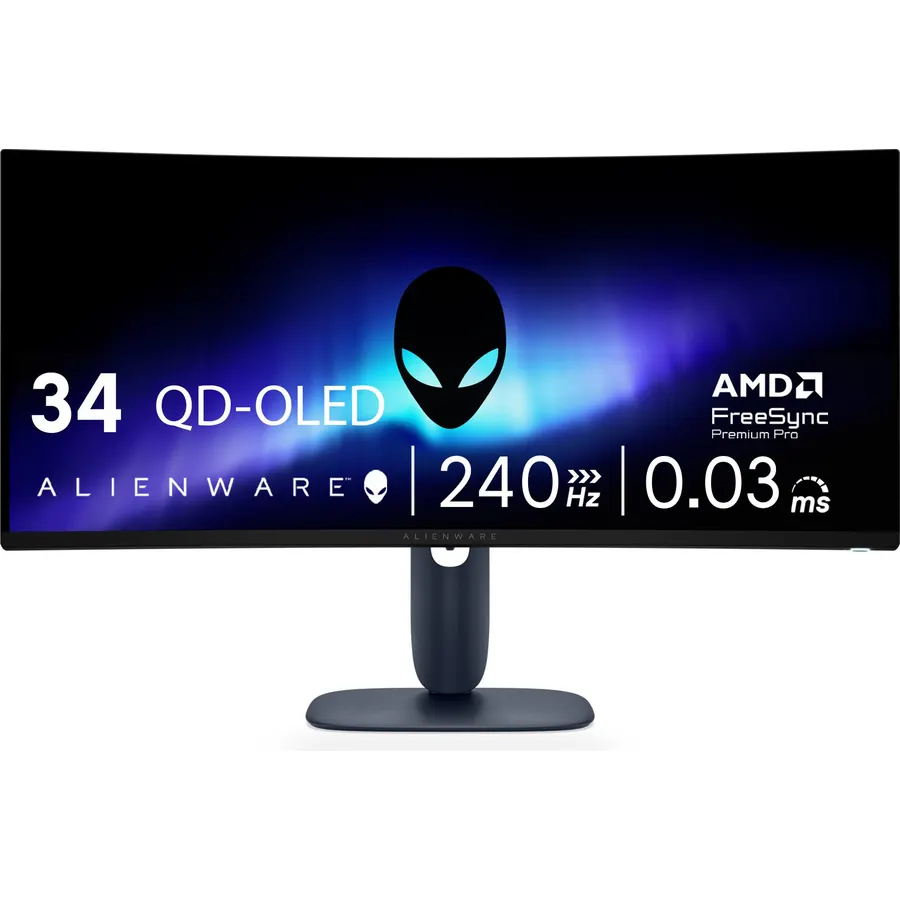 Alienware 34 240Hz QD-OLED Curved Gaming Monitor - AW3425DW - 34.2-inch WQHD (3440 x 1440) 0.03ms, 1800R Curve, FreeSync Premium Pro, DisplayHDR TrueBlack 400