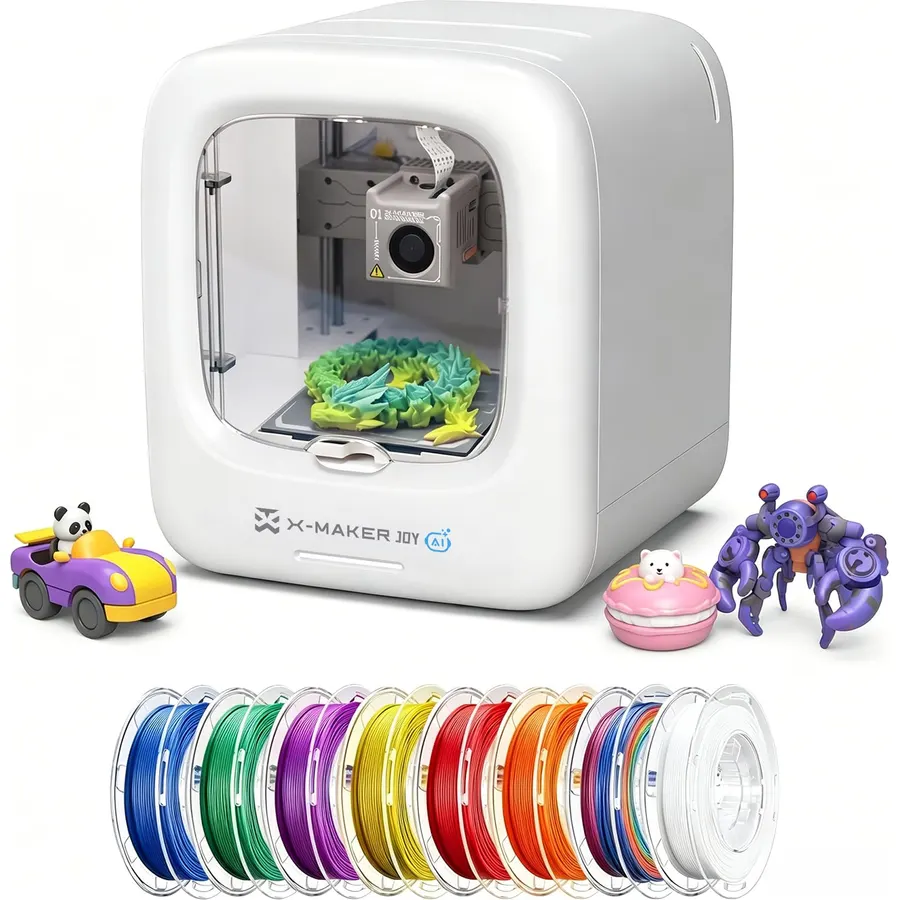 AOSEED AI 3D Printer for Kids, Fast 400mm/s, 12,000+ Models, Enclosed Safe