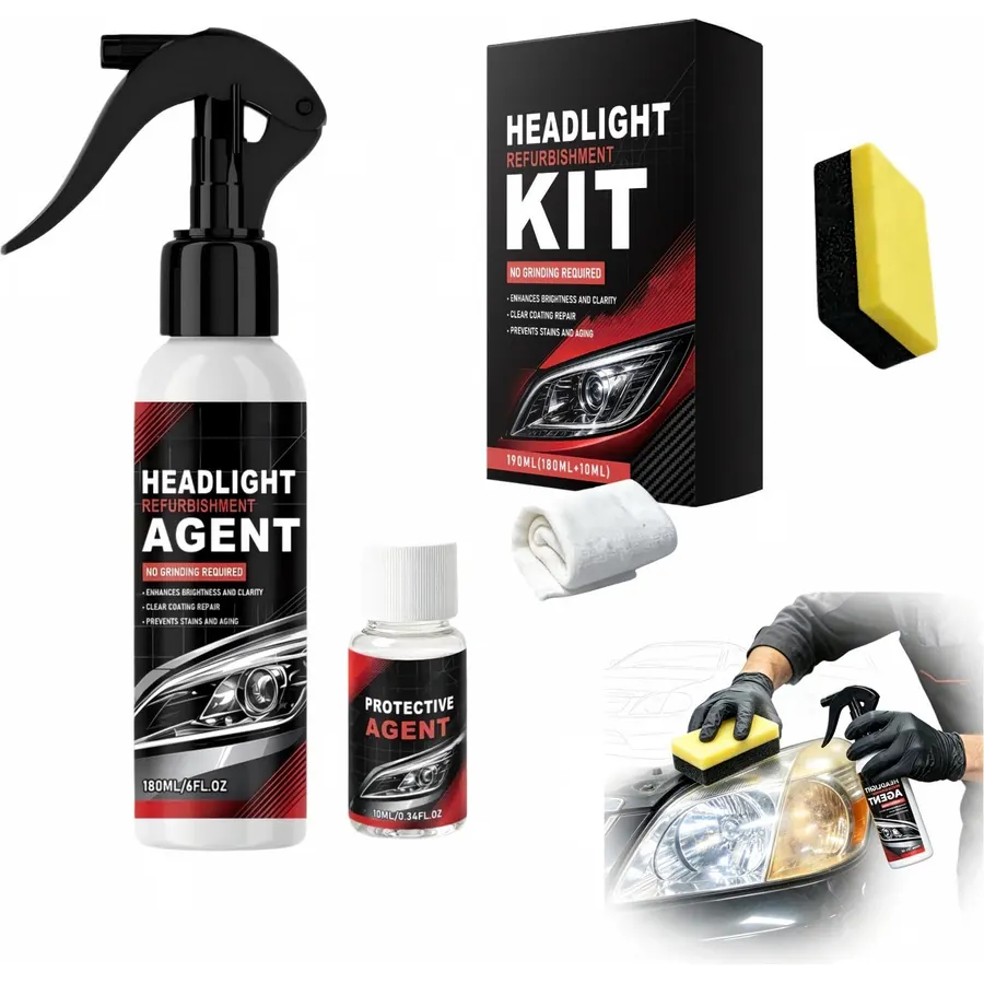 Automotive Headlamp Restoration Fluid Kit Headlight Restoration Polish,1PCS
