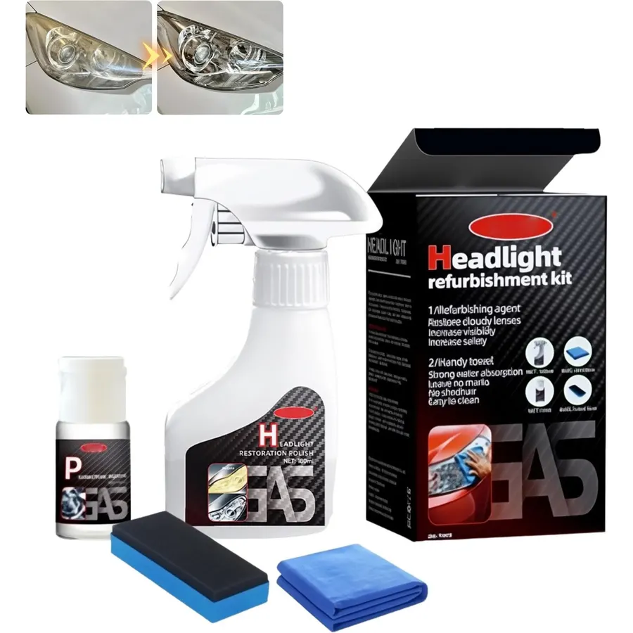 Automotive Headlight Restoration Kit with Coating Agent (1)