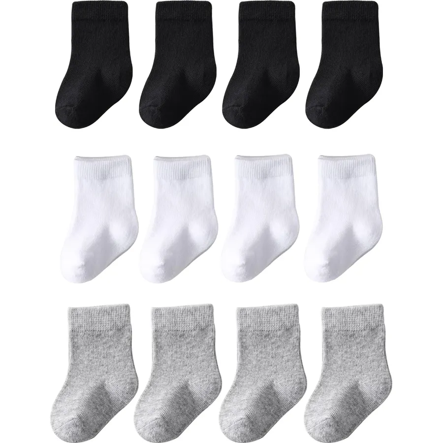Baby Crew Socks Baby Newborn Socks 12-Pack Baby Sock 0-3/3-6 Months Infant