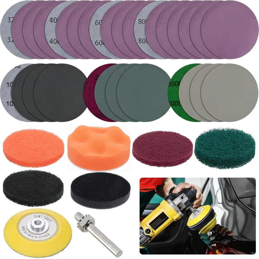 Car Headlight Restoration Kit, 3 Inch Headlight Polishing Kit, 38PCS