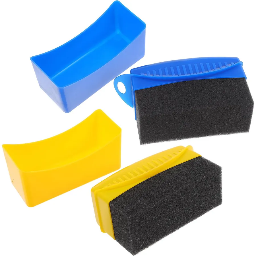 Cleaning Brushes with Handles, Tire Shine Sponge and Detail Brush Set