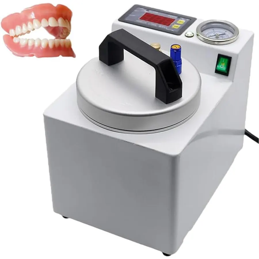 Digital Pressure Pot for Dentures, 4in1 Resin Polymerization Machine with Air Pump, Instant Cure Unit for Crowns Bridges, 65W Compact Lab Equipment for Quick Repair