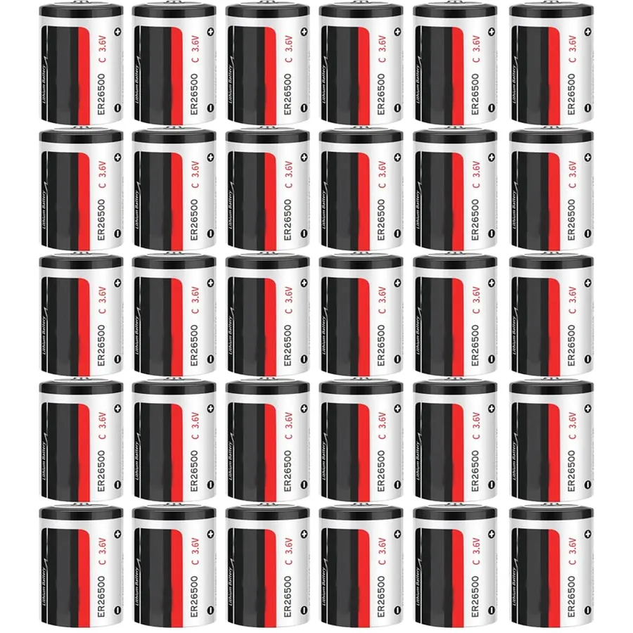 (30-Pack) ER26500 3.6V 8500mAh C Size Non-Rechargeable Lithium Battery