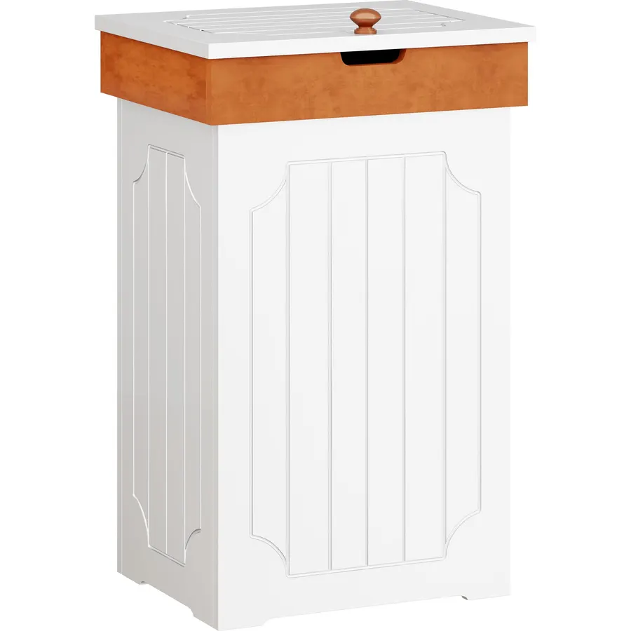 CHOEZON 13 Gallons Trash Can Cabinet with Lid, Wooden Kitchen Trash Bin with Handle, Dog Proof Freestanding Garbage Cabinet for Kitchen, Living Room, Bedroom, Laundry Room, Walnut MWB01HTN1