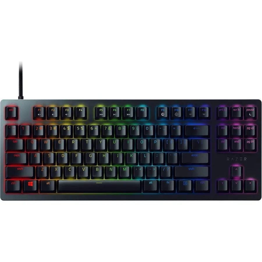 Razer Huntsman Mini (Red Switch) - Compact 60% Gaming Keyboard (Linear Optical Switches, Doubleshot PBT Keycaps, Removable USB-C Cable) QWERTY US Layout, Mercury White