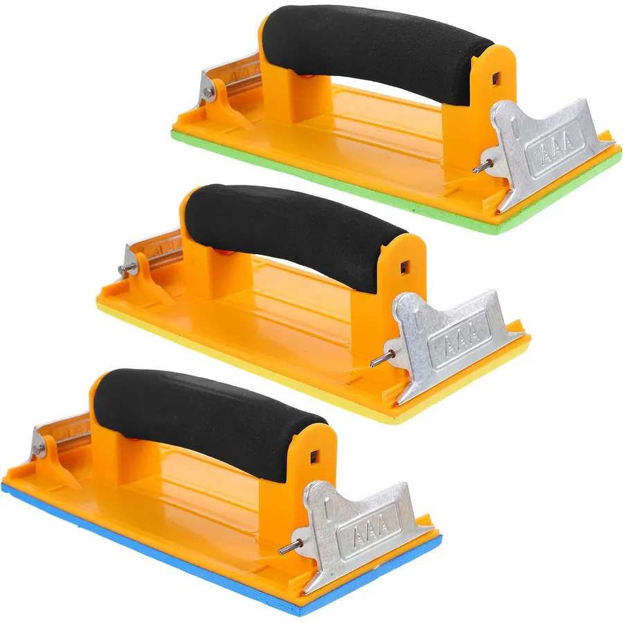 Sandpaper Holder Sanding Block 3pcs with Sponge Handle