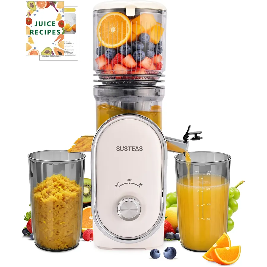 SUSTEAS Cold Press Juicer with Extra Large Feed Chute, Easy to Clean