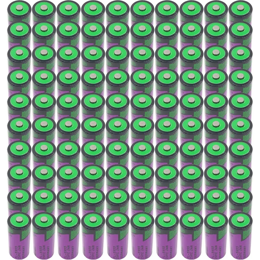(100 Counts) TL-5955 2/3 AA 3.6V 1650mAh Lithium Non-Rechargeable Battery Replacement for Tadiran TL-2155 TL-5155 TL-5955 TL-4955SL-361 ER14335 Battery