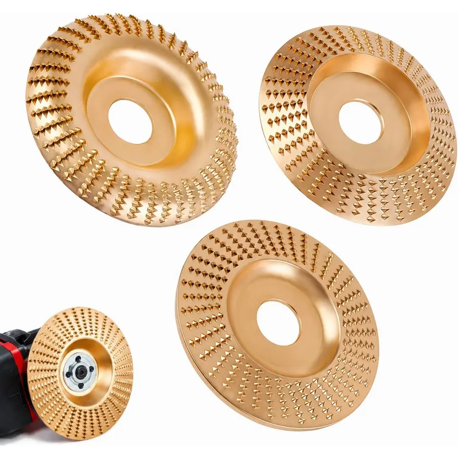 Tungsten Carbide Wood Carving Disc for 4 and 4-1/2 Inch Angle Grinders (3PCS*Mix)