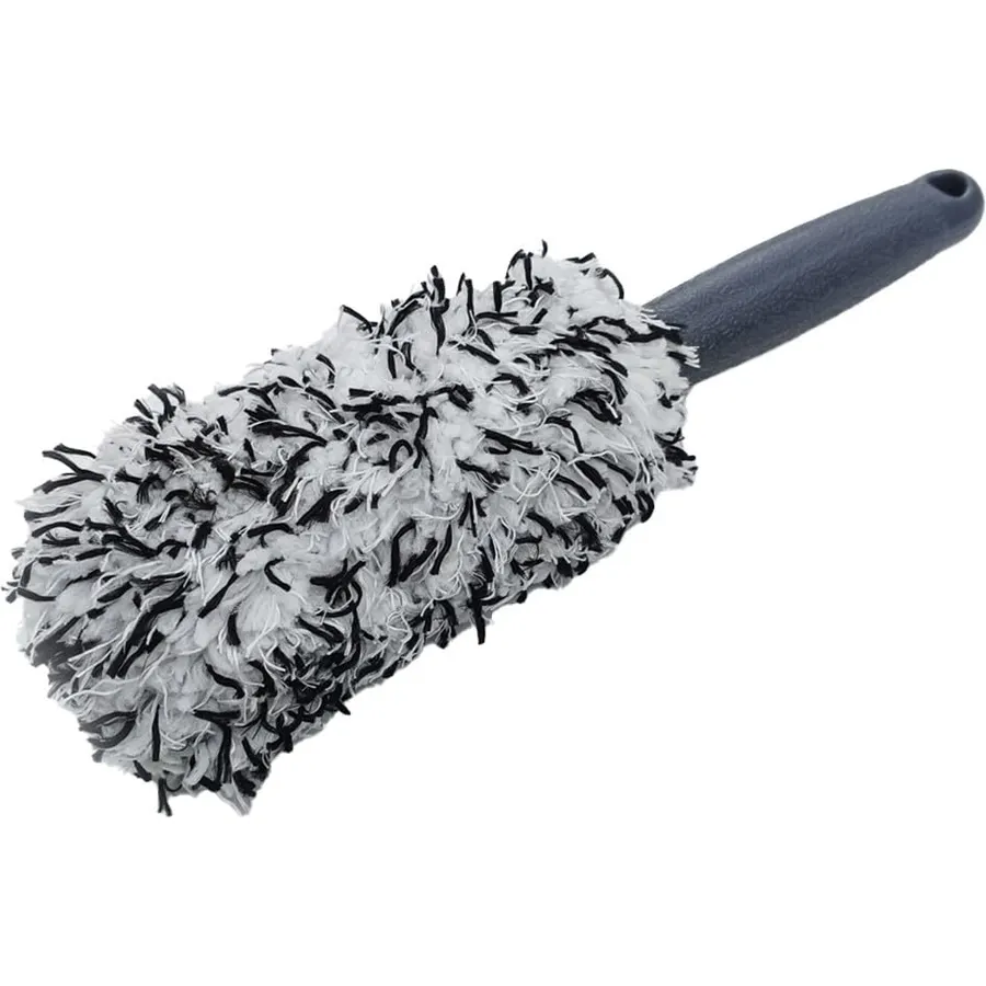 Wheel Brush for Car Detailing Soft Bristle Rim Cleaner Tool for Spokes Tires for exhaust Tips Engine Bay Blue White(black and white)