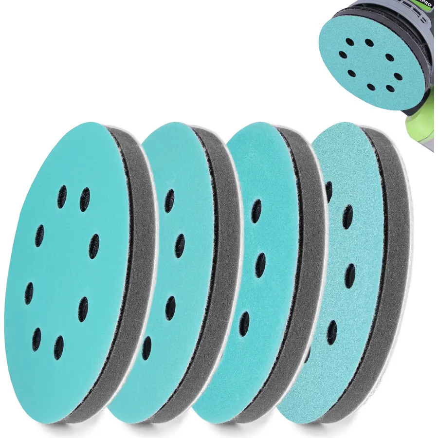 WORKPRO 5 Inch Orbital Sander Pads 4 Foam 8 Discs 80-320 Grit